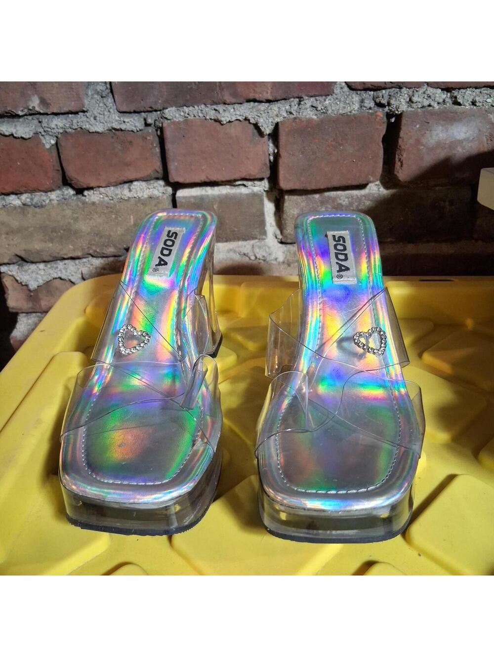 Y2K Soda clear platform mules Y2k size 9